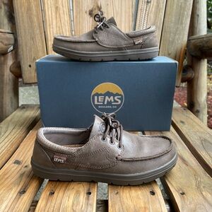 Lems Mariner Barefoot Boat Shoe Womens 7 Cocoa Brown Waxed Leather Zero Drop